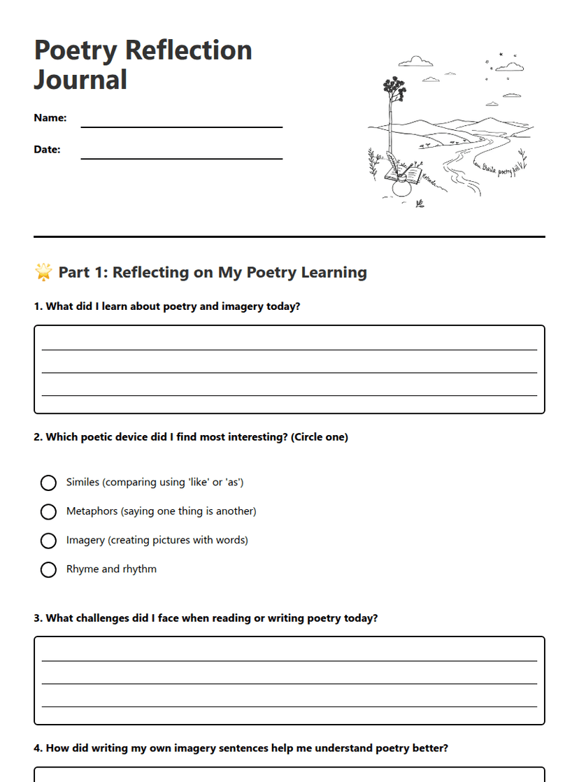 Poetry Reflection Journal