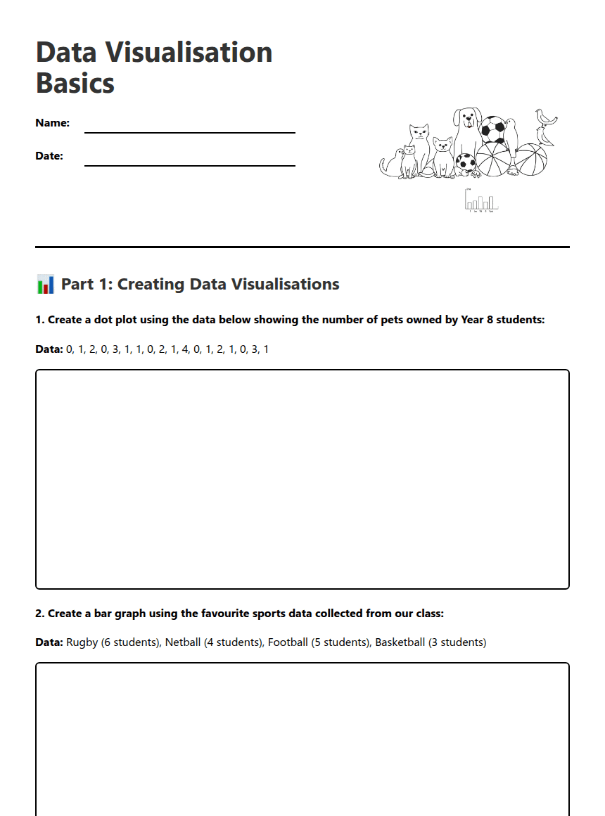 Data Visualisation Basics worksheet preview
