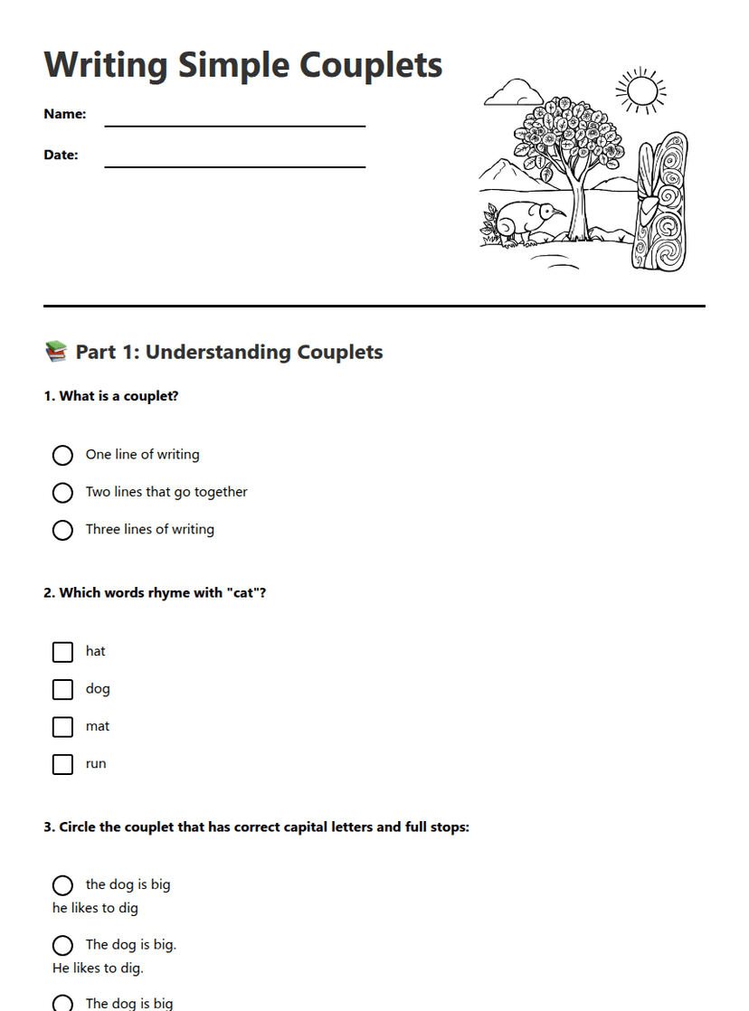 Writing Simple Couplets