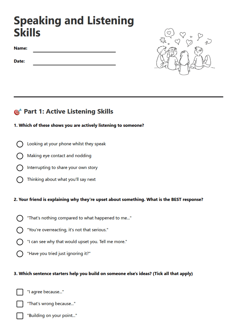 Speaking and Listening Skills