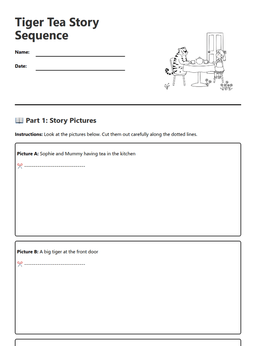 Tiger Tea Story Sequence