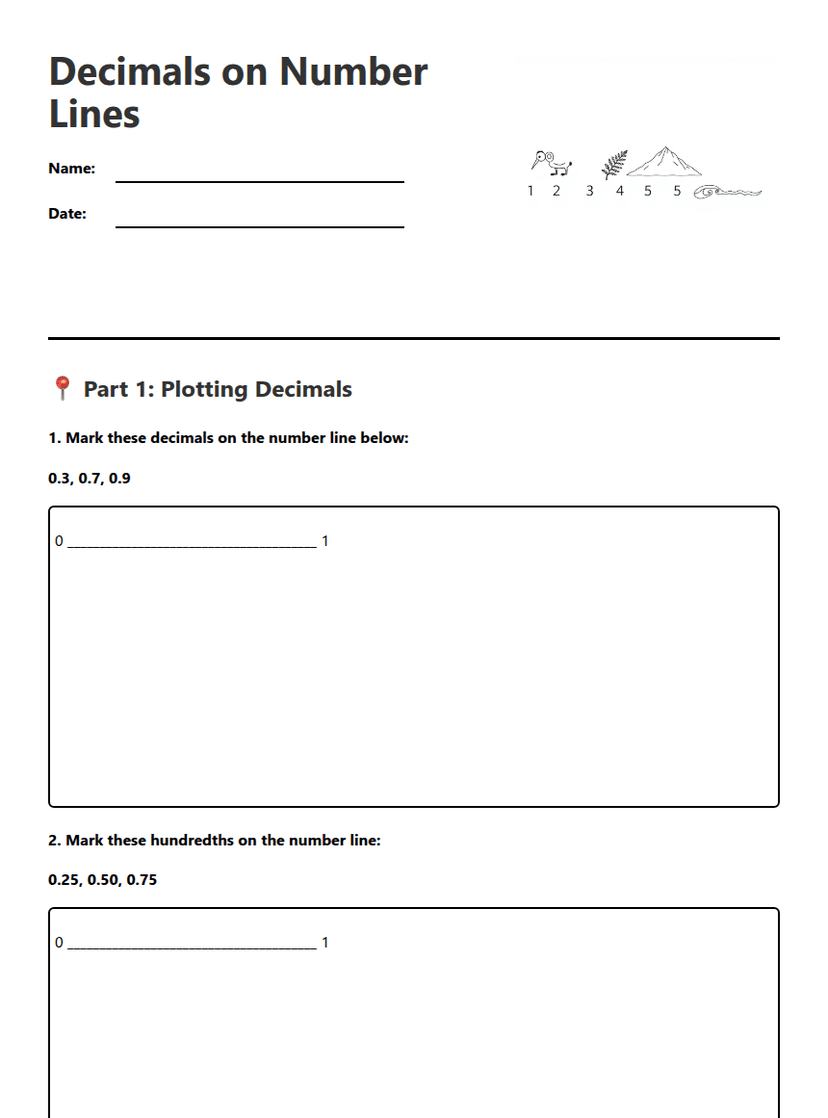 Decimals on Number Lines