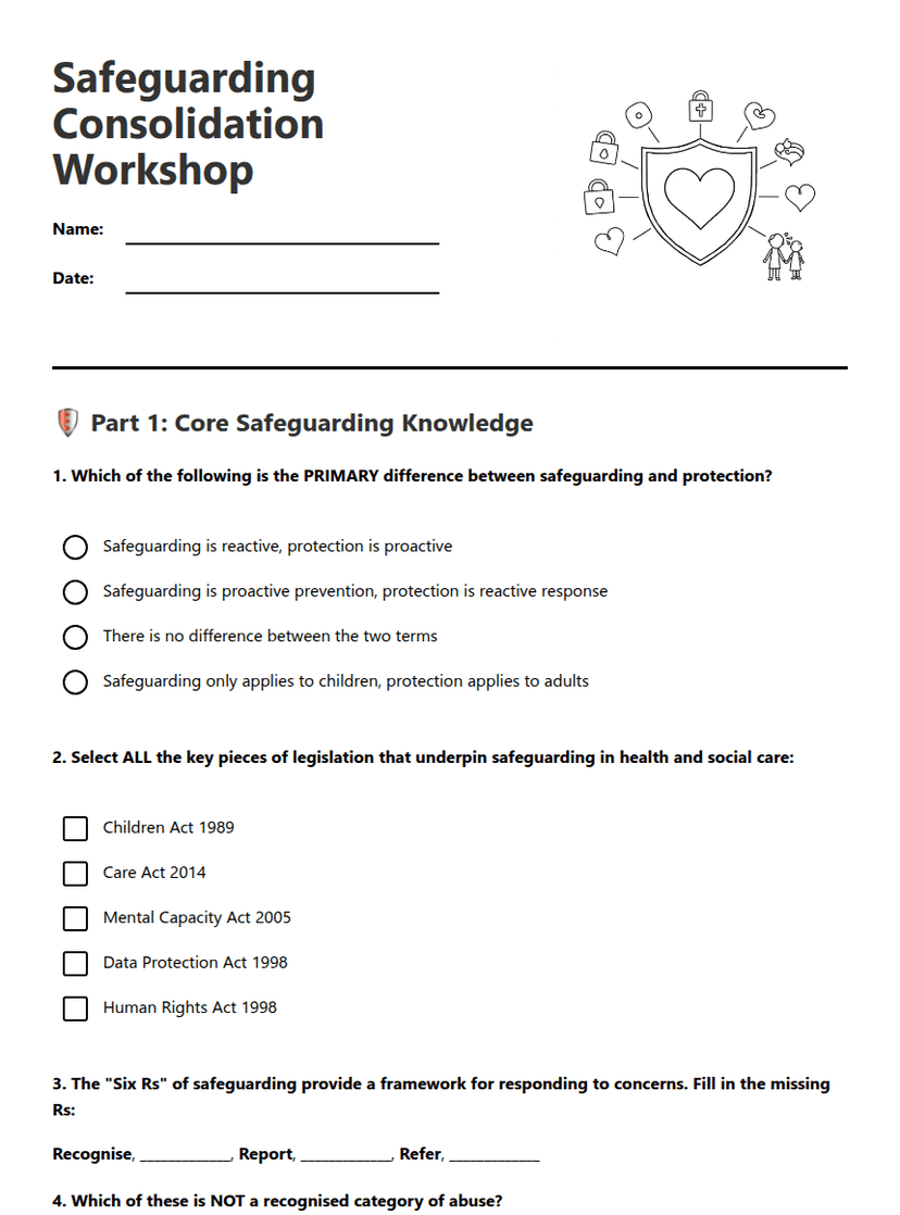 Safeguarding Consolidation Workshop