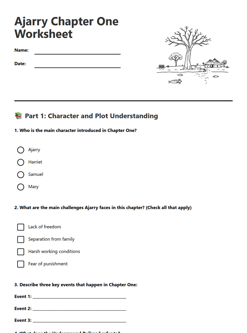 Ajarry Chapter One Worksheet