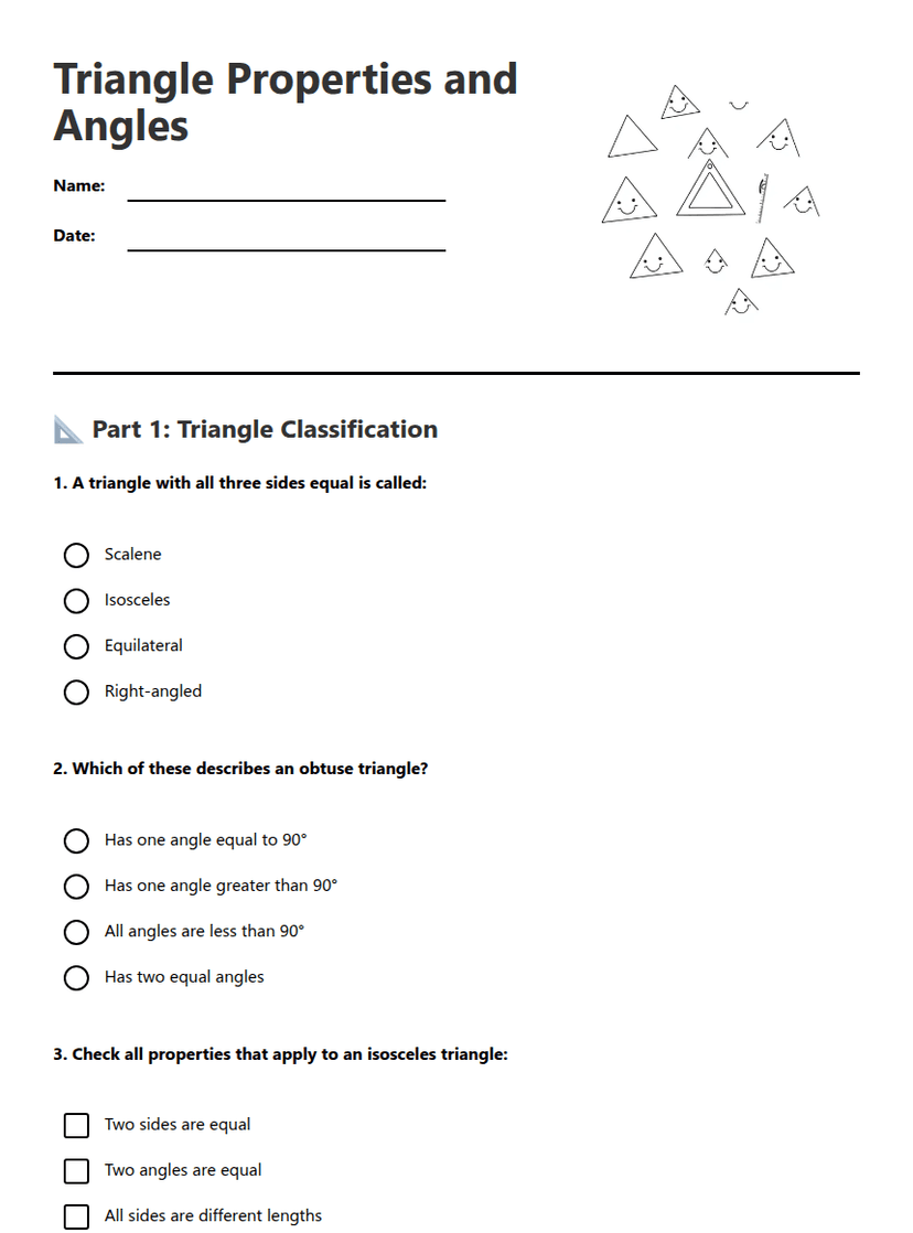 Triangle Properties and Angles