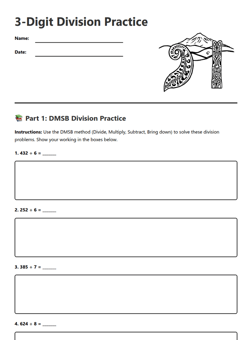 3-Digit Division Practice