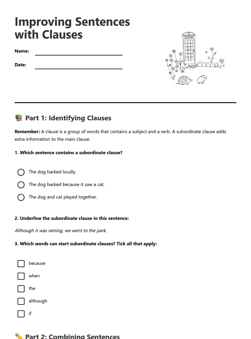 Improving Sentences with Clauses