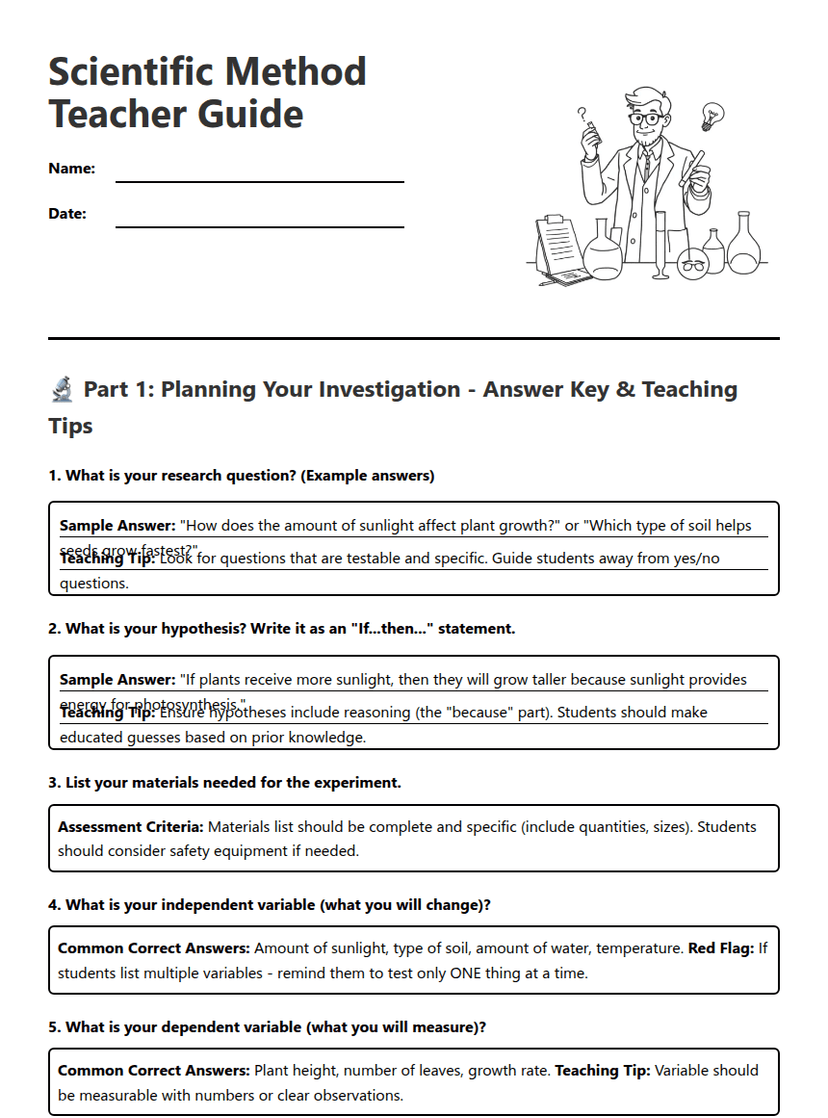Scientific Method Teacher Guide