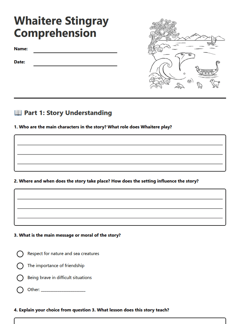 Whaitere Stingray Comprehension