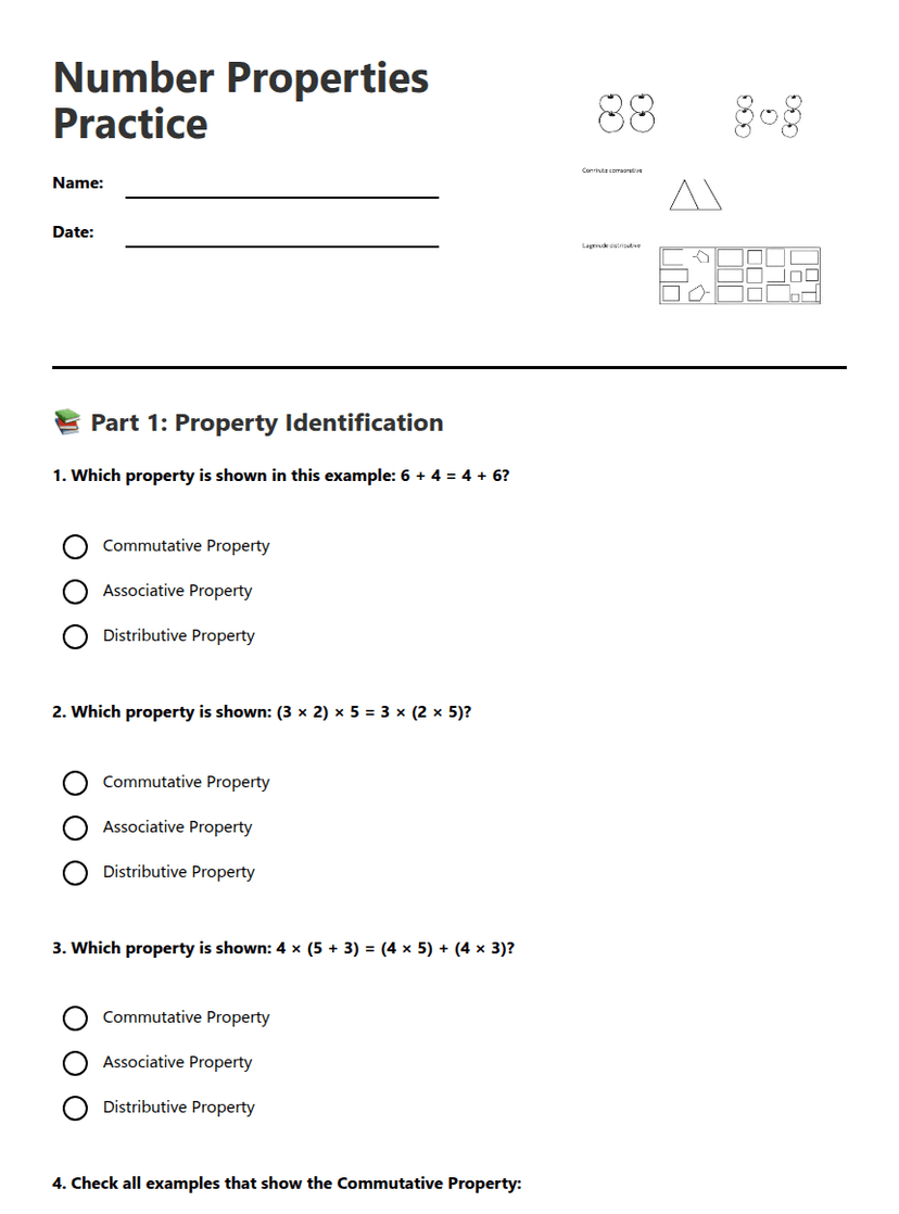 Number Properties Practice