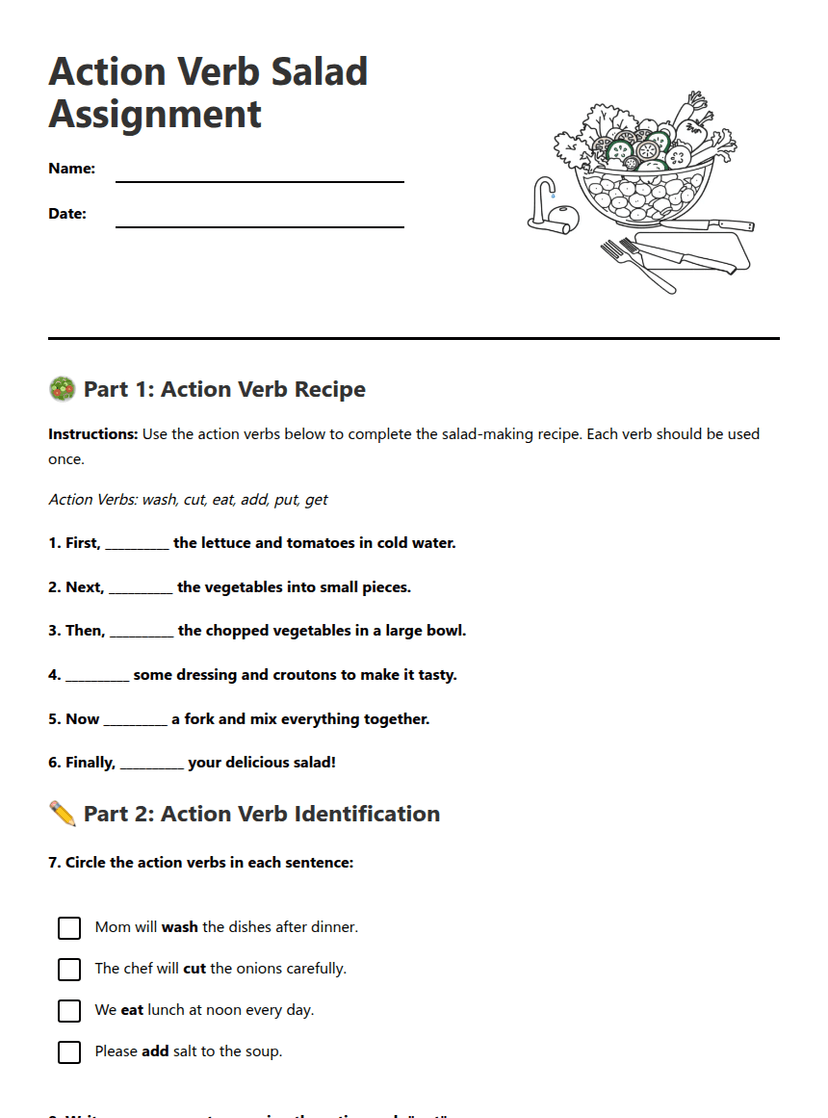 Action Verb Salad Assignment