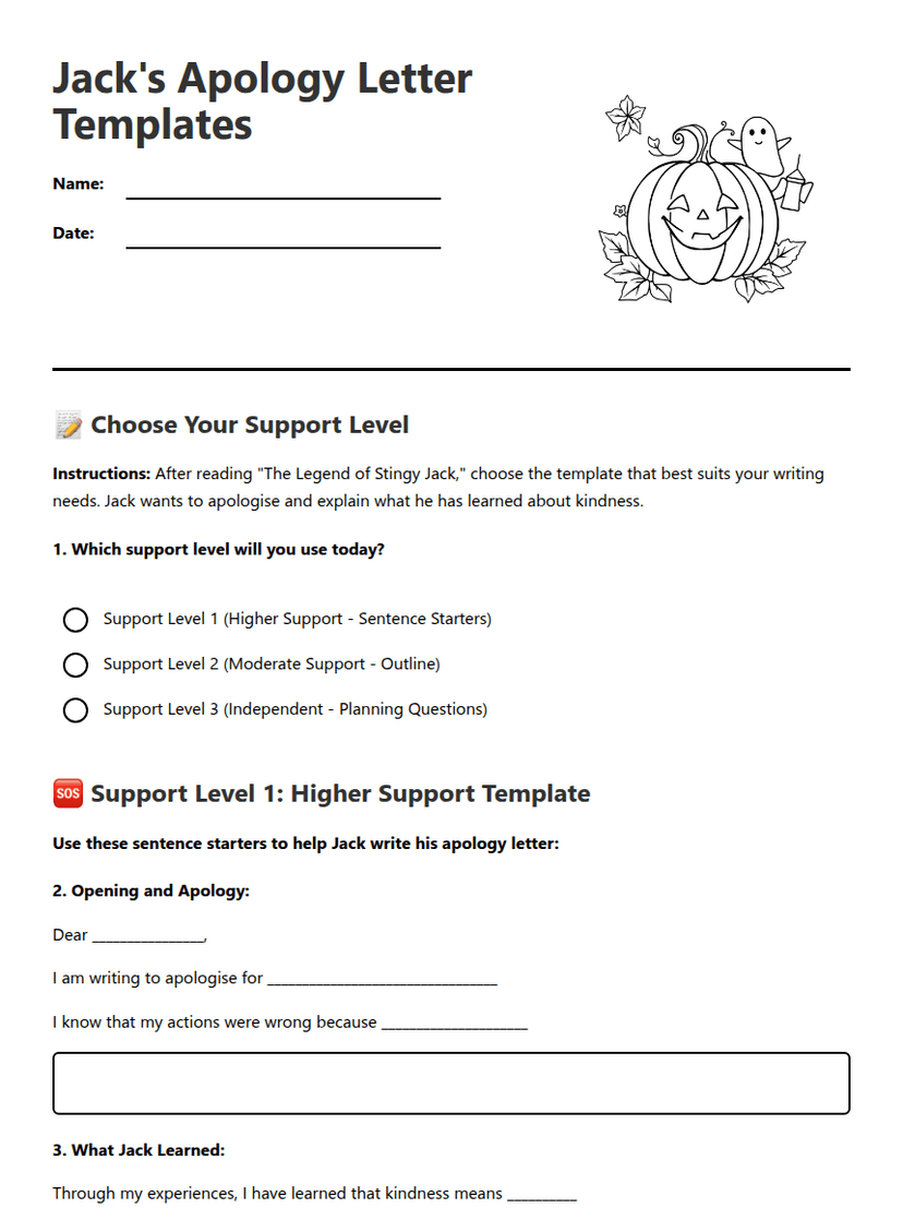 Jack's Apology Letter Templates