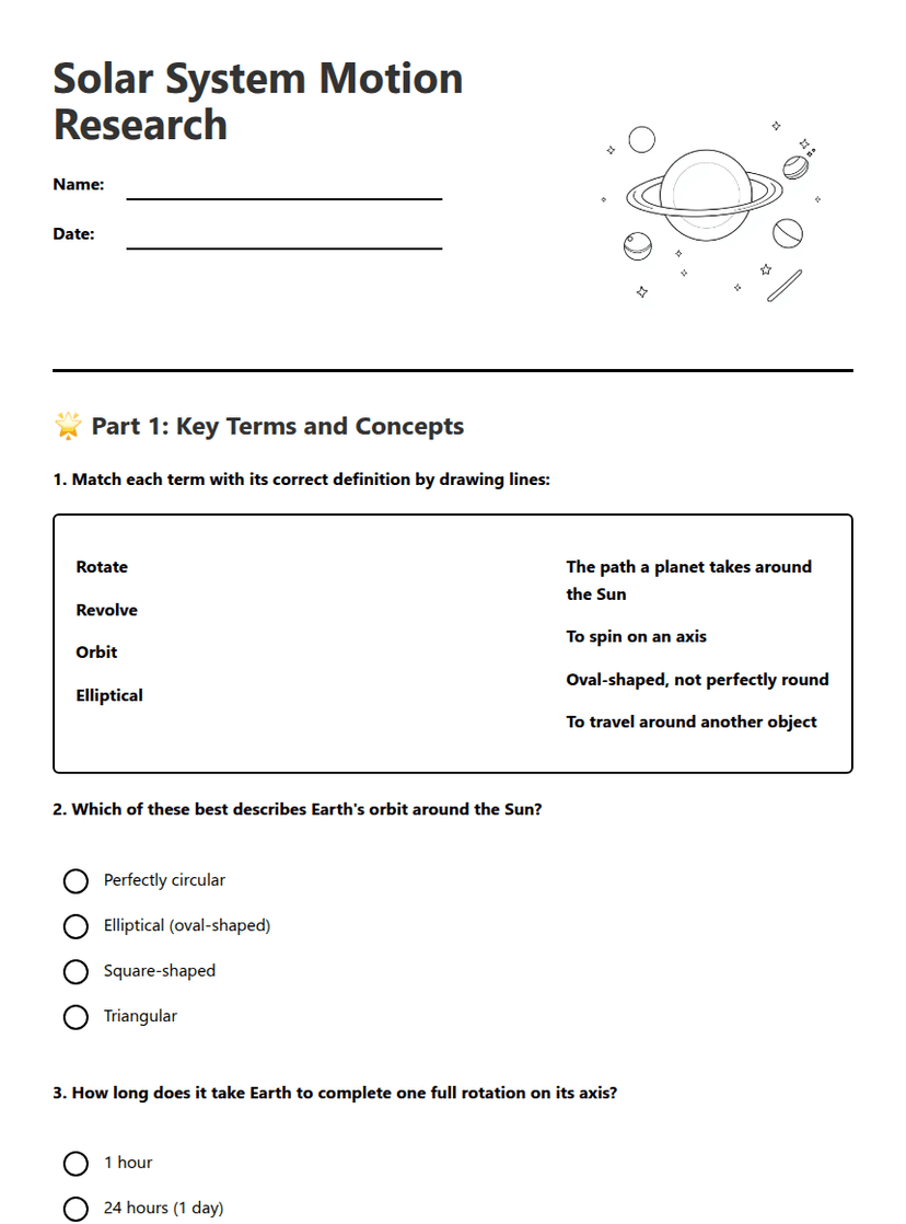 Solar System Motion Research