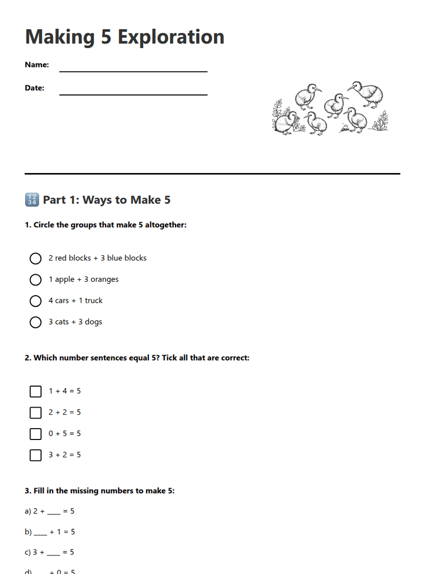 Making 5 Exploration