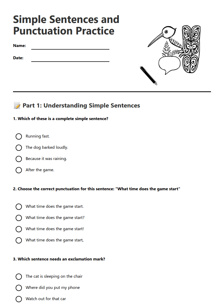 Scaffolded Writing Skills Practice worksheet preview