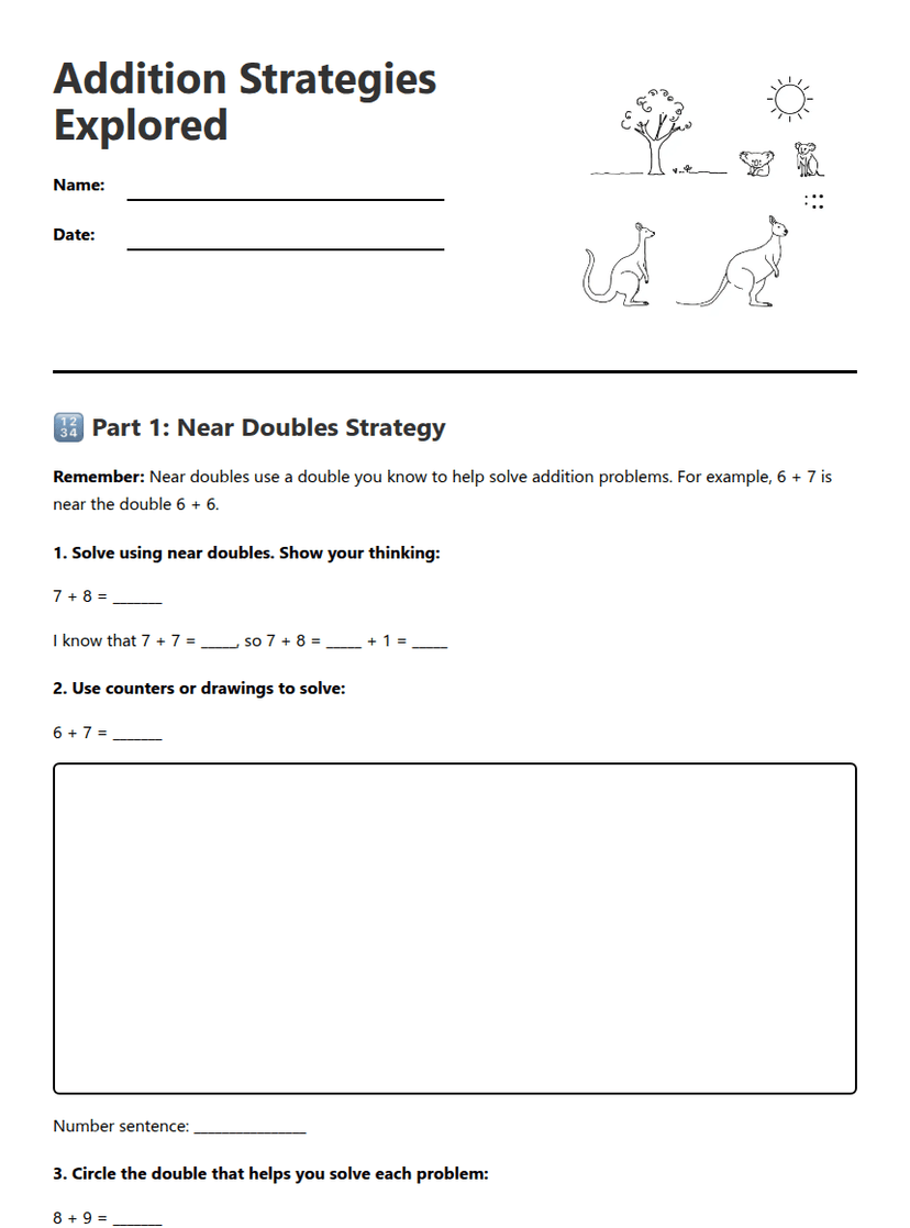 Addition Strategies Explored