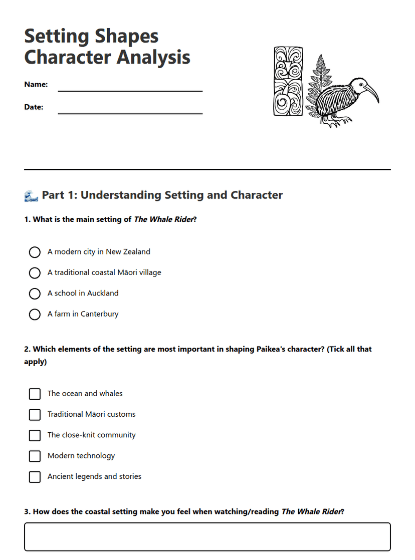 Setting Shapes Character Analysis