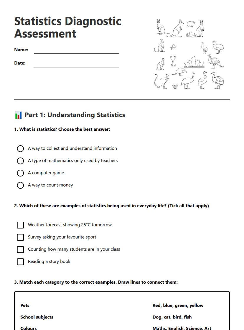 Statistics Diagnostic Assessment