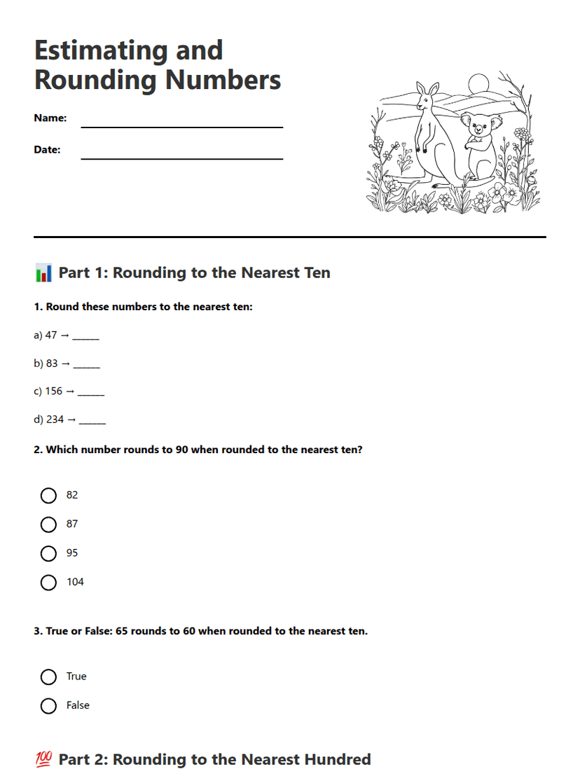 Estimating and Rounding Numbers