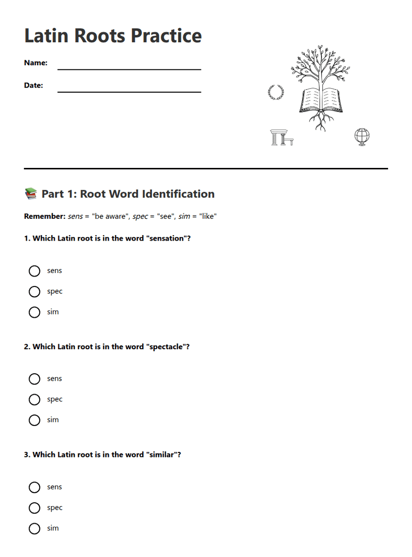 Latin Roots Practice