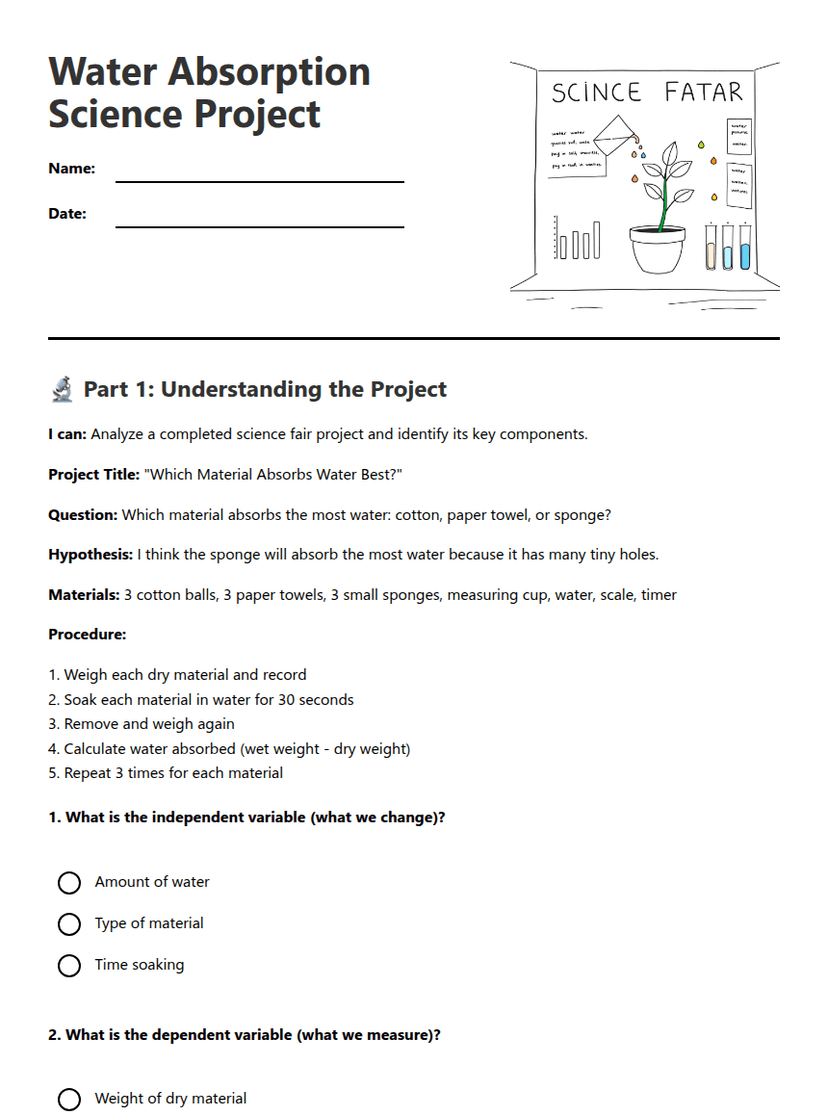 Water Absorption Science Project