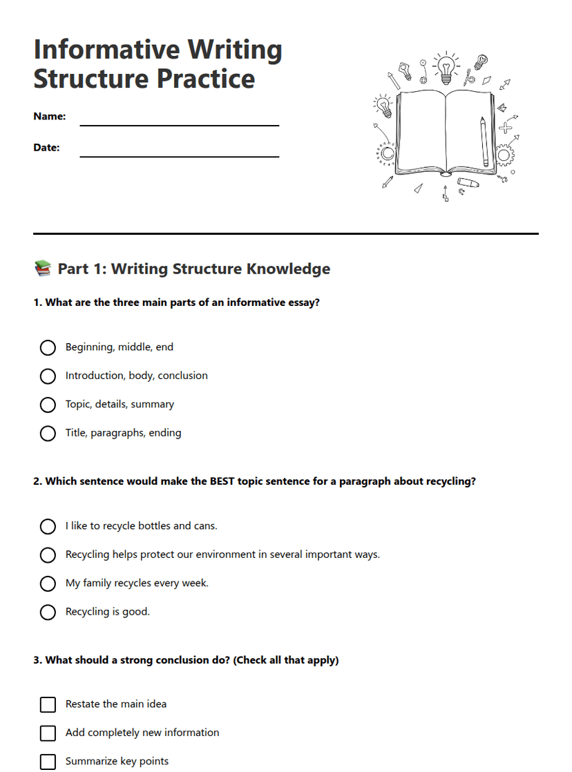 Informative Writing Structure Practice