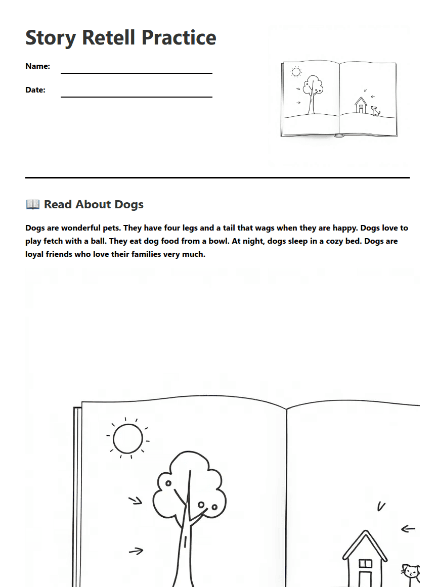 Story Retell Practice worksheet preview