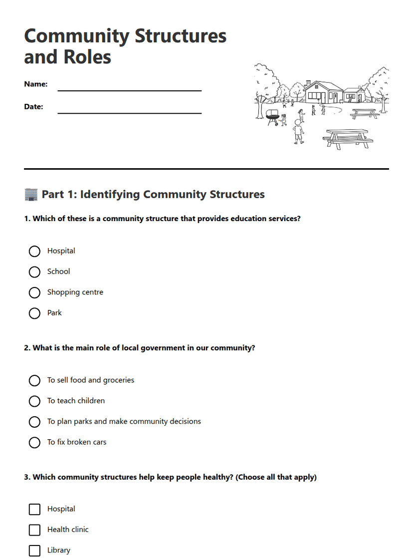 Community Structures and Roles