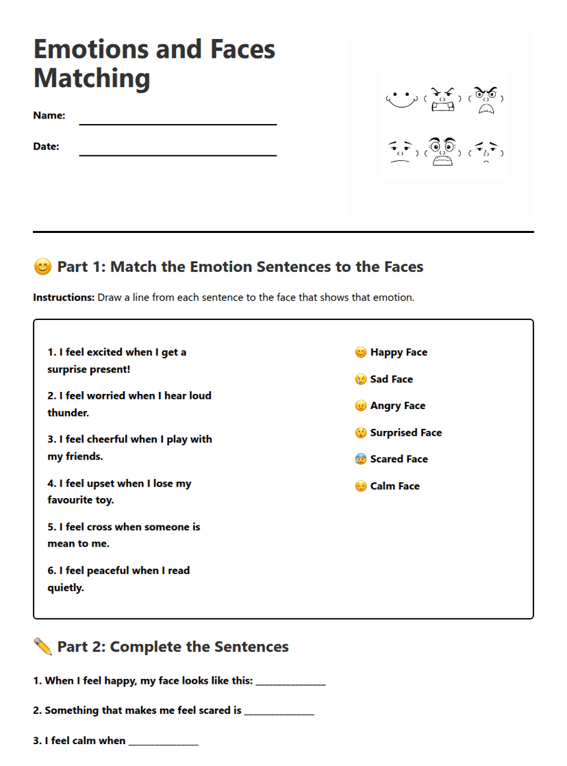 Emotions and Faces Matching