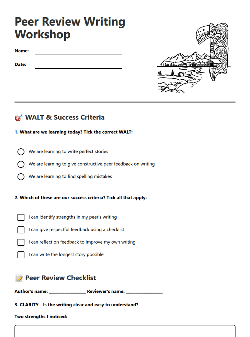 Peer Review Writing Workshop