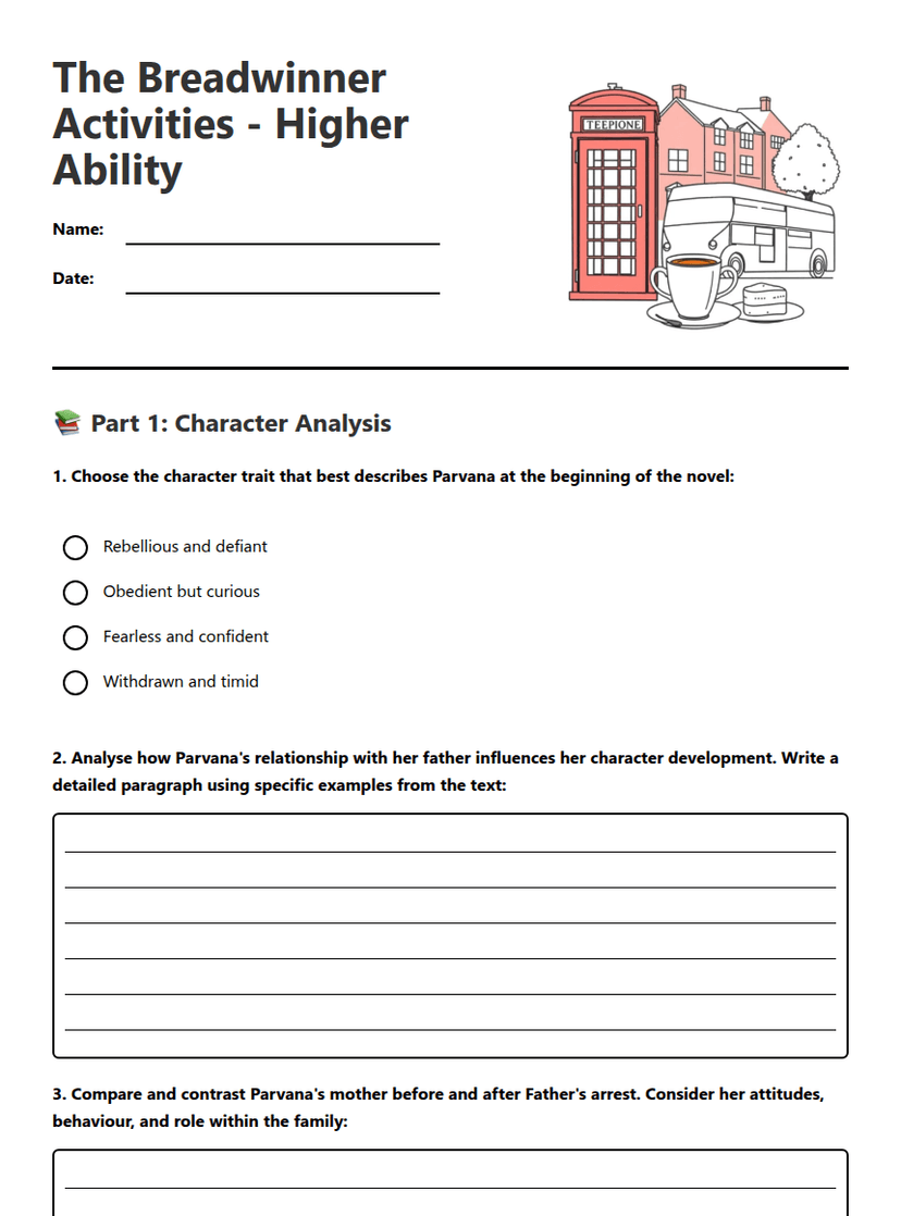 The Breadwinner Activities