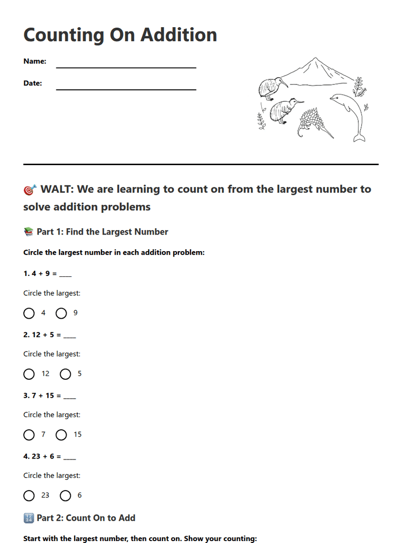 Counting On Addition