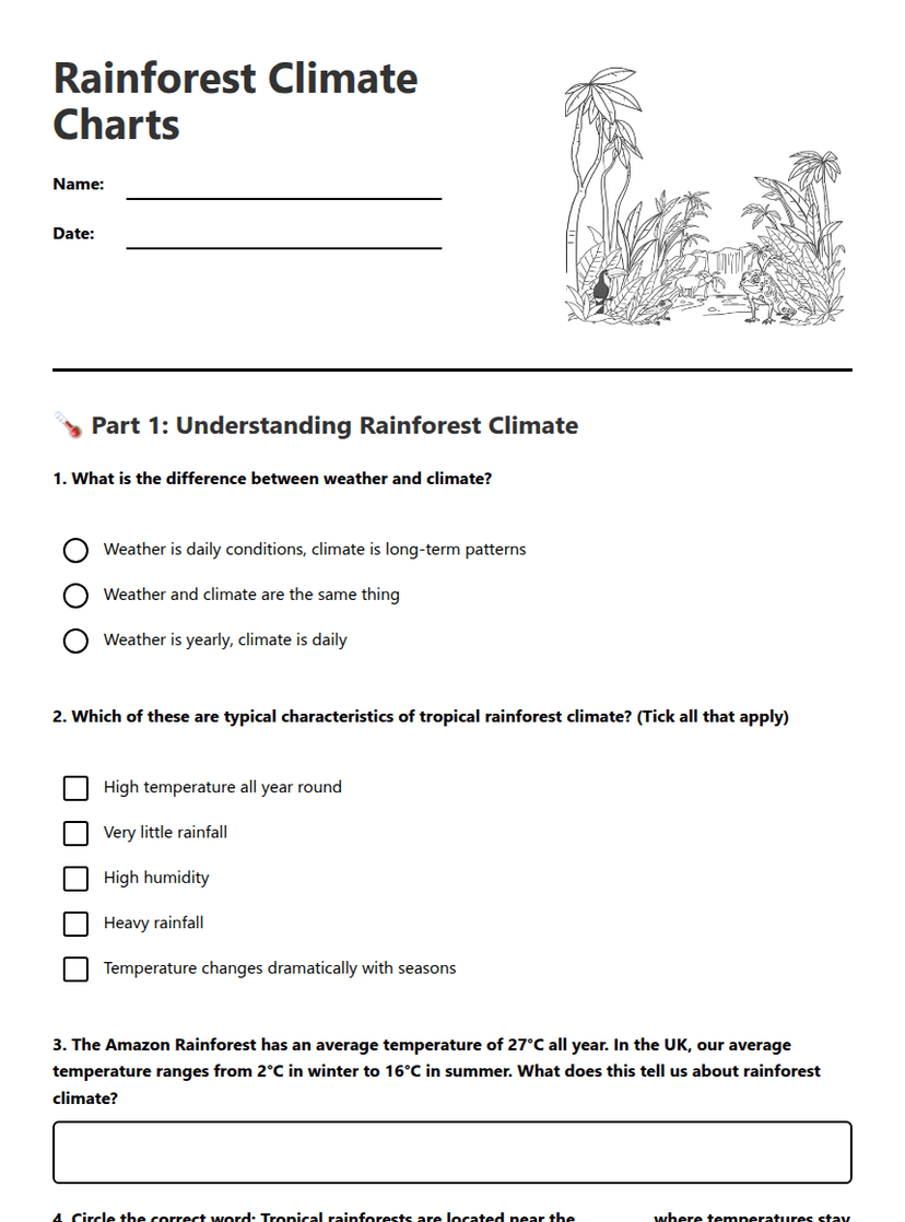 Rainforest Climate Charts