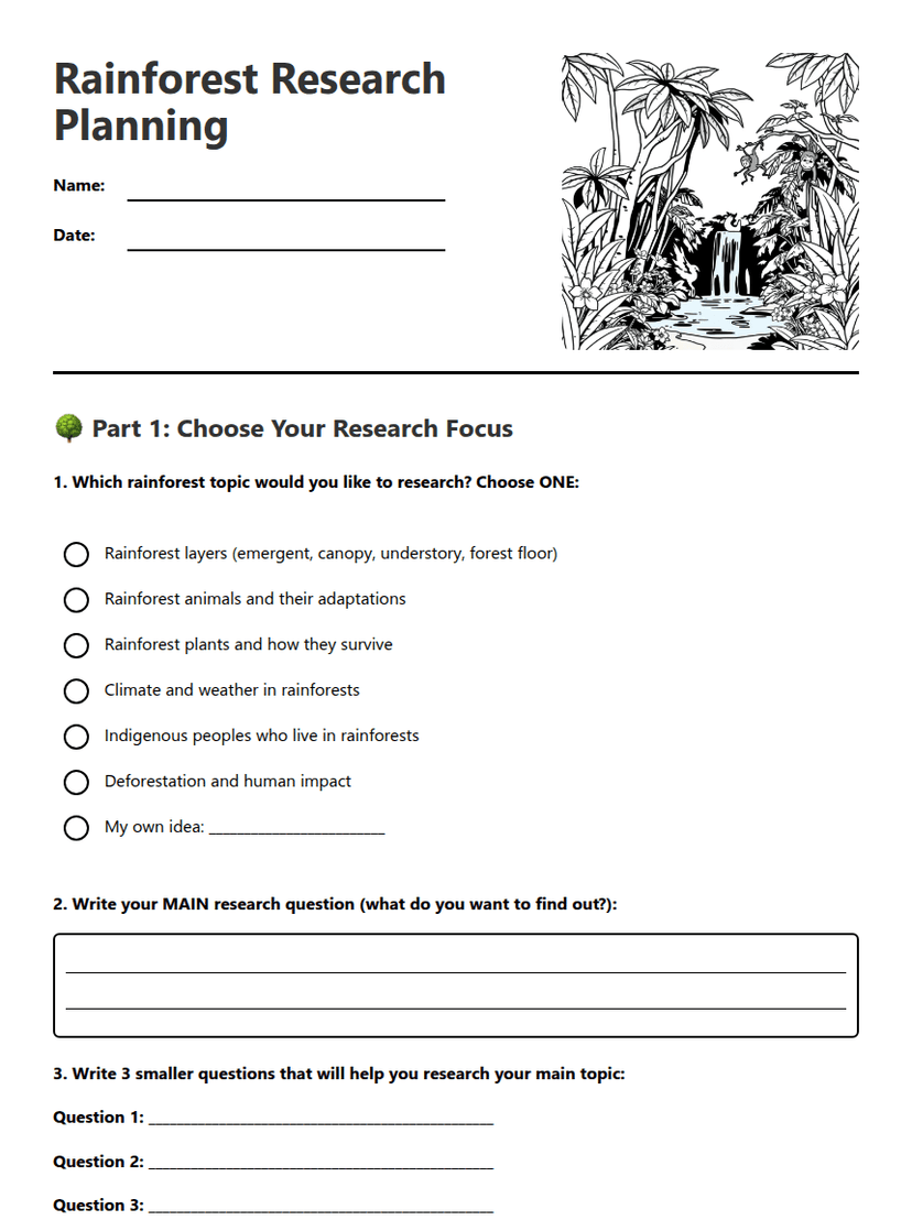 Rainforest Research Planning