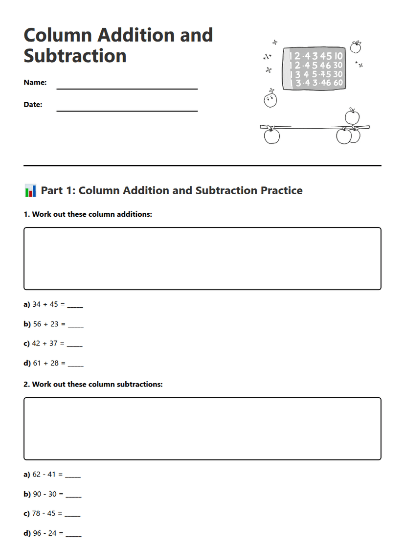 Column Addition and Subtraction