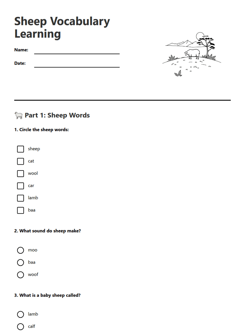 Sheep Vocabulary Learning