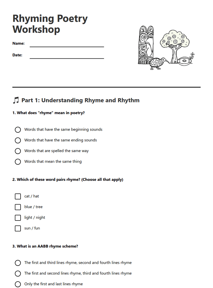 Rhyming Poetry Workshop