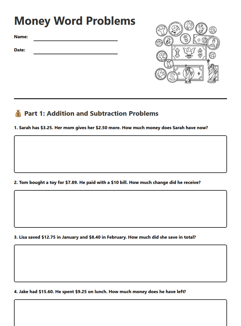 Money Word Problems