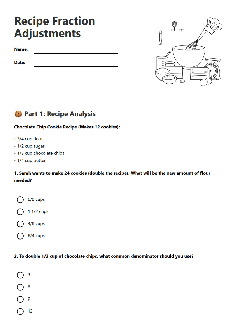 Recipe Fraction Adjustments