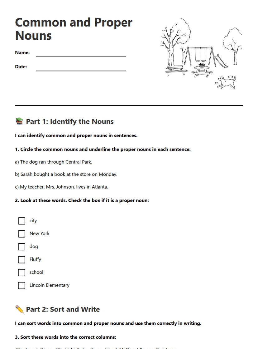 Common and Proper Nouns