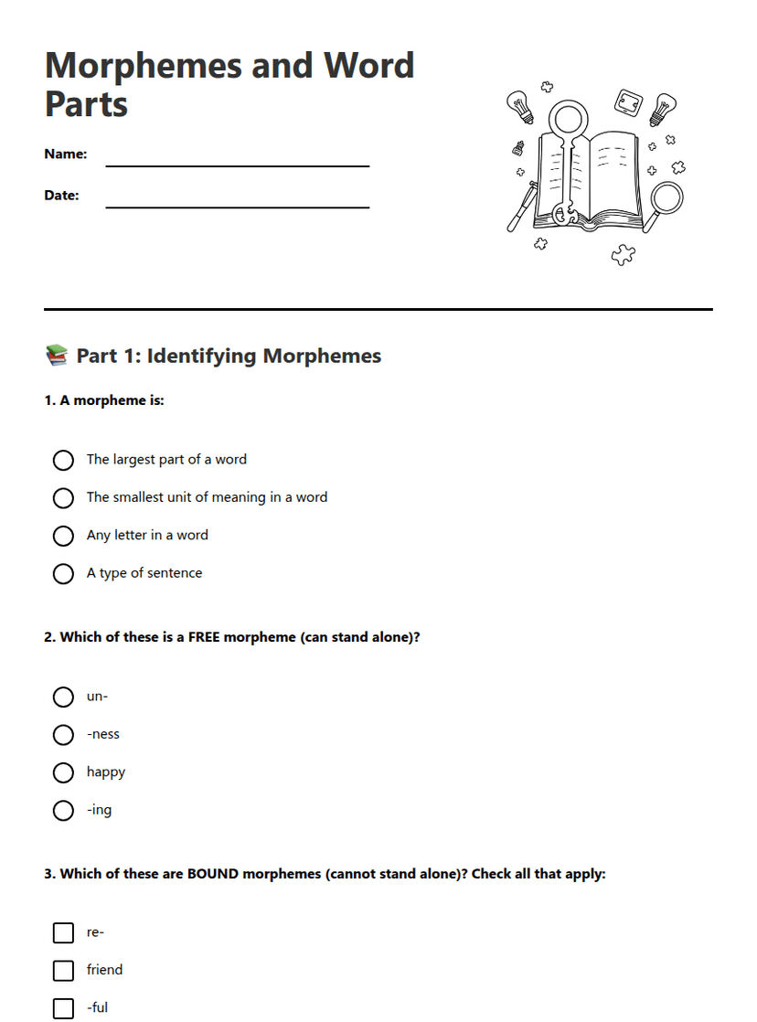 Morphemes and Word Parts