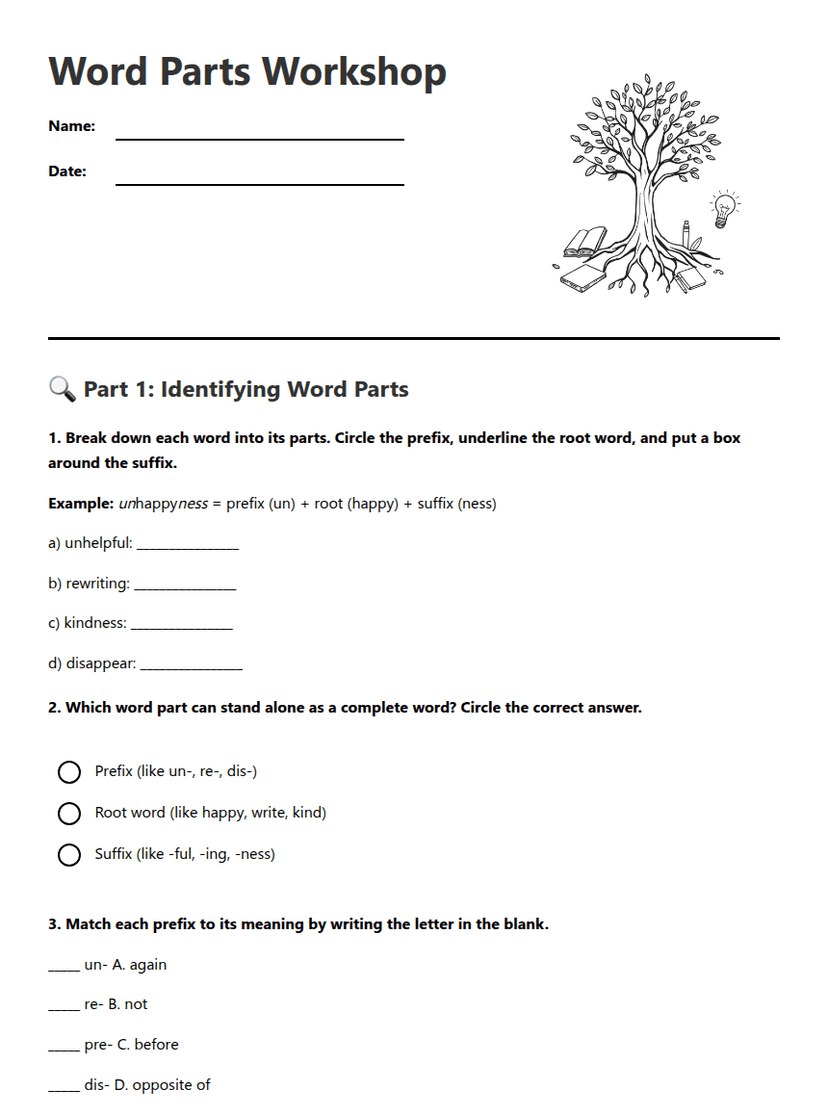 Word Parts Workshop