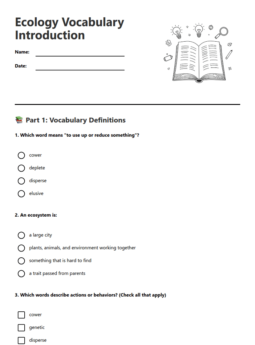 Ecology Vocabulary Introduction