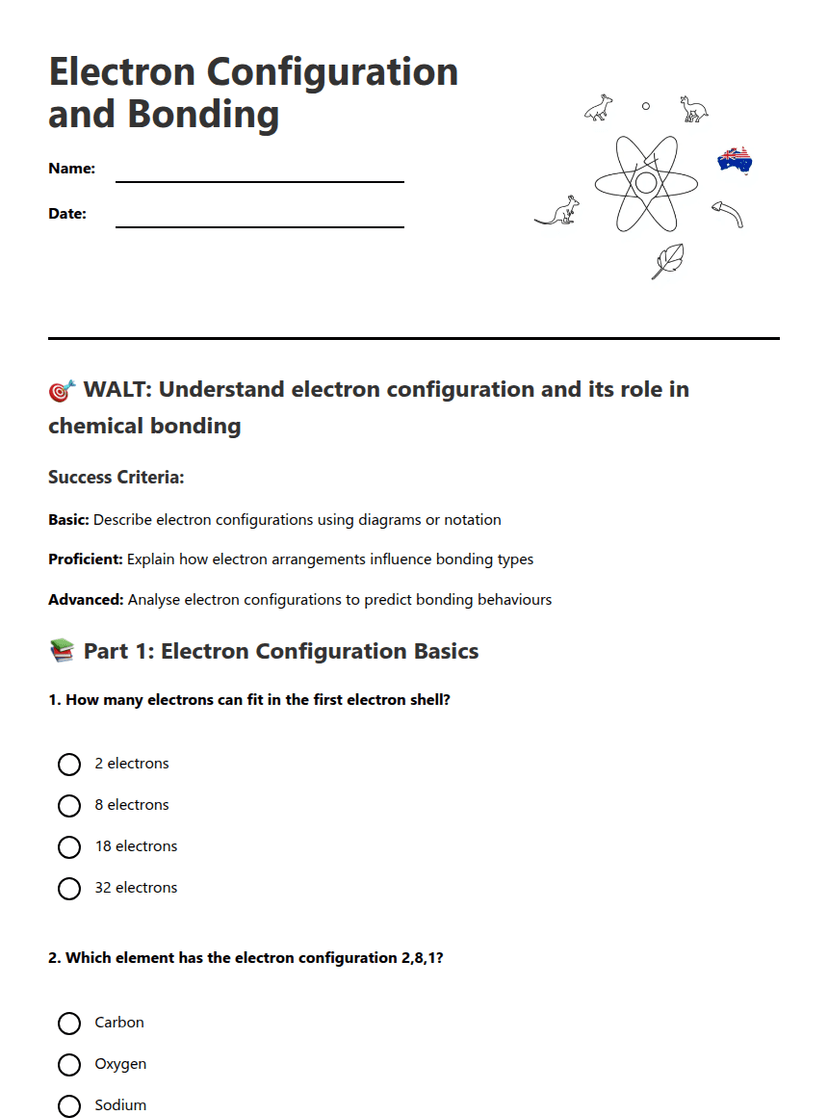 Electron Configuration and Bonding