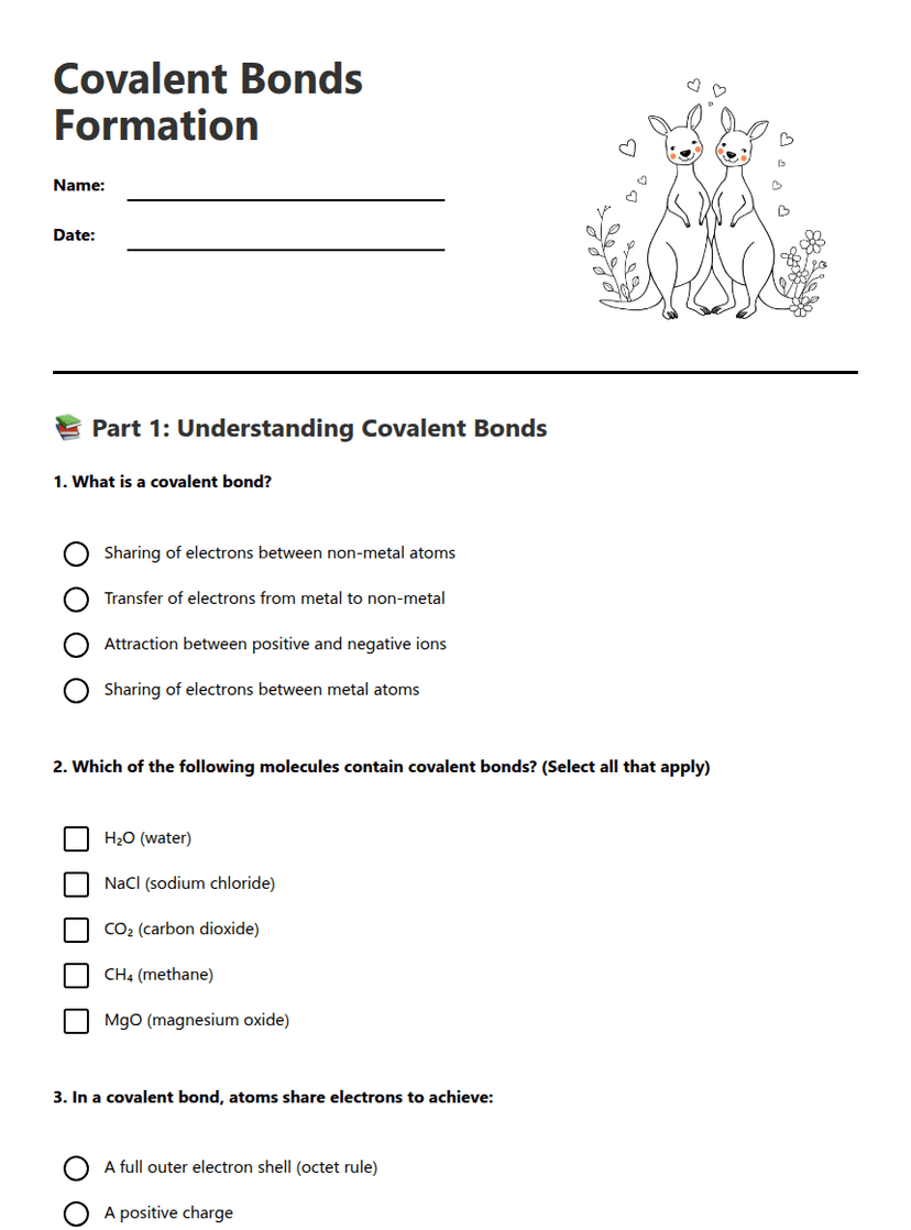Covalent Bonds Formation