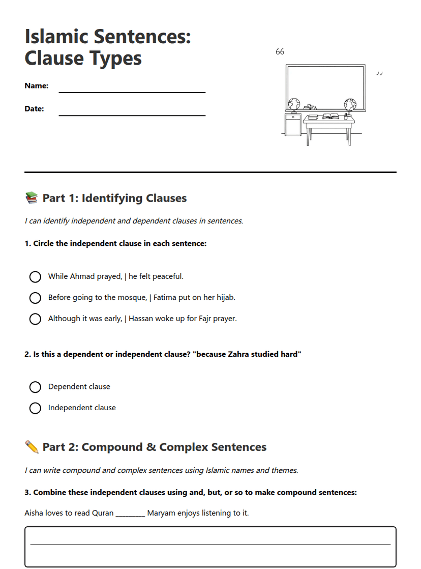 Islamic Sentences: Clause Types