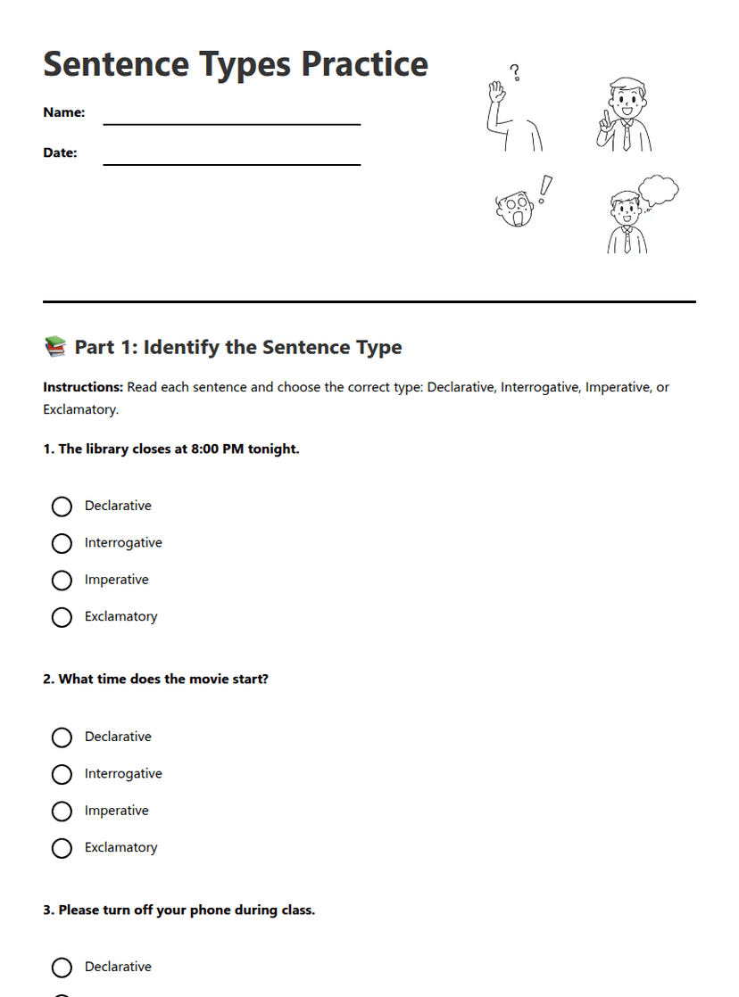 Sentence Types Practice