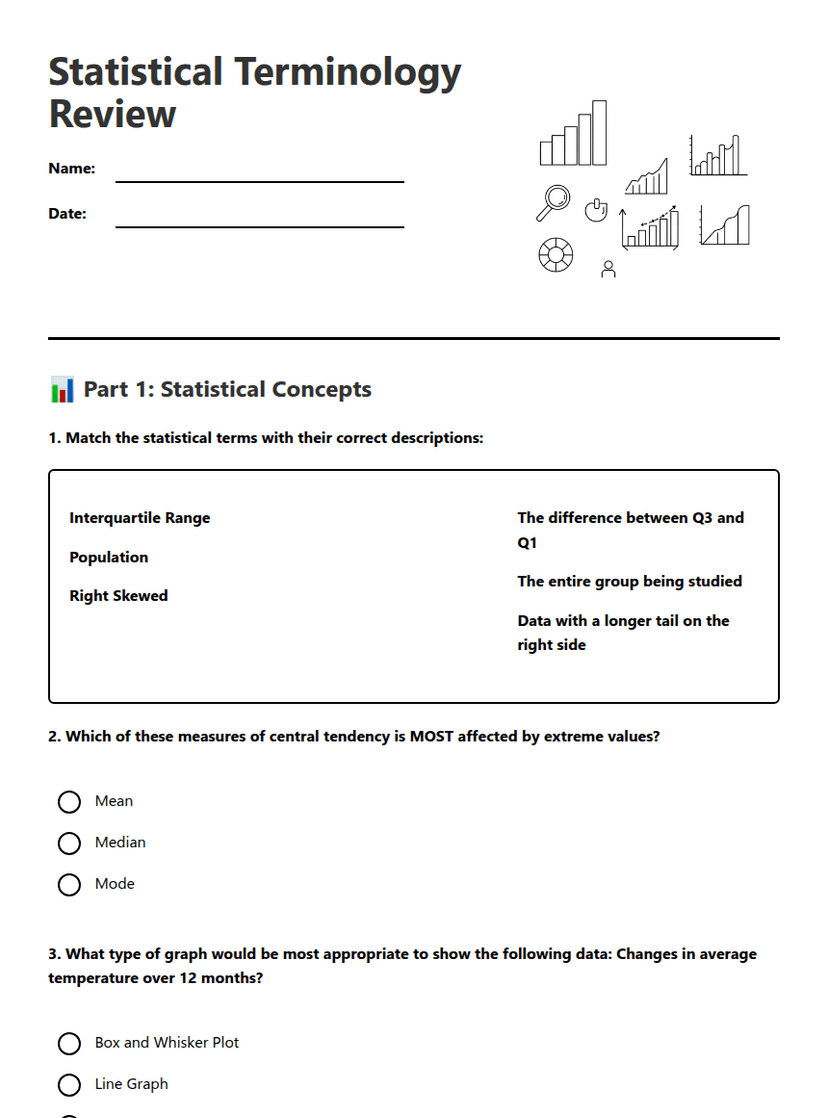 Statistical Terminology Review