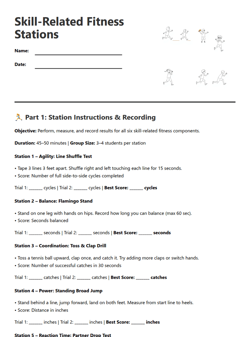 Skill-Related Fitness Stations