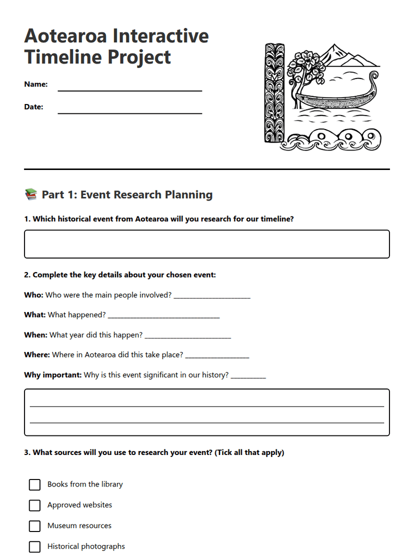 Aotearoa Interactive Timeline Project
